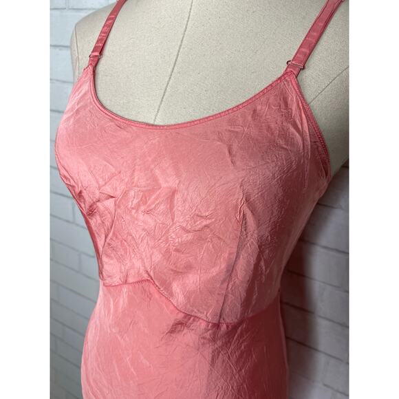 Vintage 40s/50s Snip It Slip Midi Dress 4 Scoop Neck Rickrack Trim Coral Pink S - Picture 6 of 10